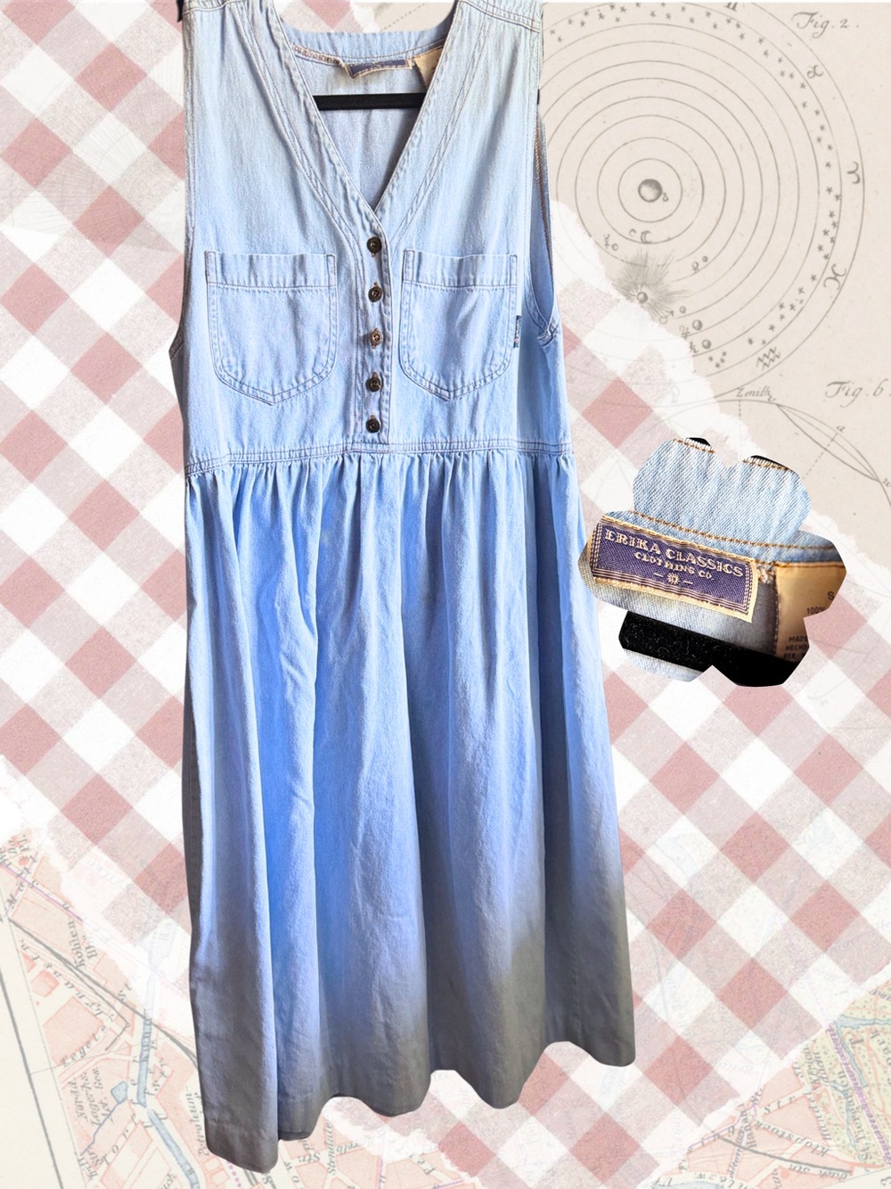 Erika Light Blue Sleeveless Button-Front Midi Dress